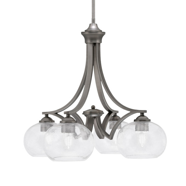 Toltec Lighting - 568-GP-202 - Four Light Chandelier - Zilo - Graphite