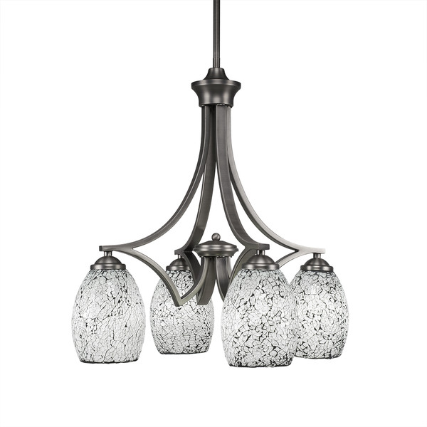 Toltec Lighting - 568-GP-4165 - Four Light Chandelier - Zilo - Graphite