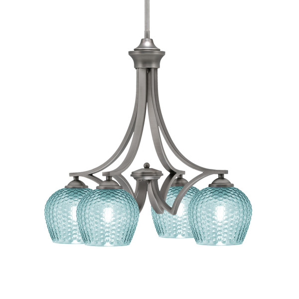 Toltec Lighting - 568-GP-4605 - Four Light Chandelier - Zilo - Graphite