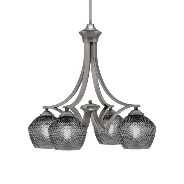 Toltec Lighting - 568-GP-4622 - Four Light Chandelier - Zilo - Graphite