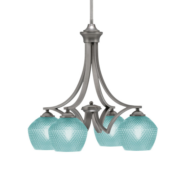Toltec Lighting - 568-GP-4625 - Four Light Chandelier - Zilo - Graphite