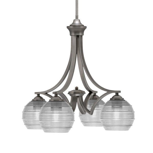 Toltec Lighting - 568-GP-5110 - Four Light Chandelier - Zilo - Graphite