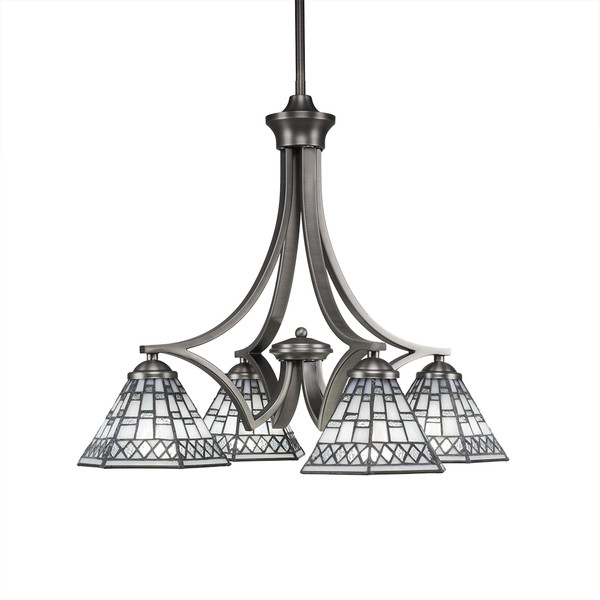 Toltec Lighting - 568-GP-9105 - Four Light Chandelier - Zilo - Graphite