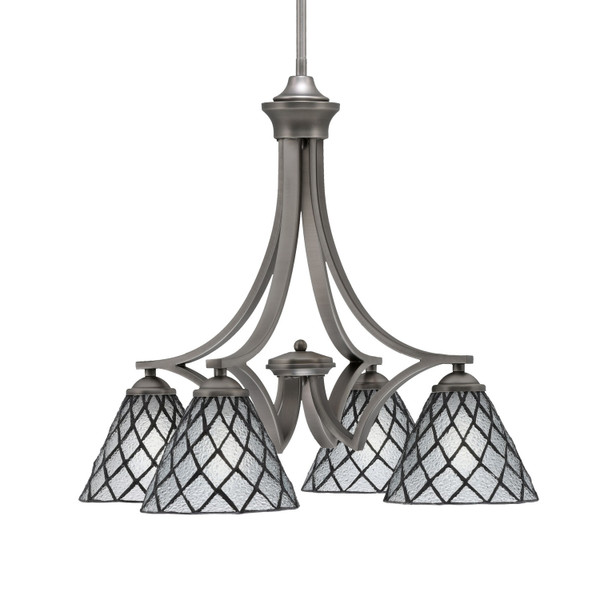 Toltec Lighting - 568-GP-9185 - Four Light Chandelier - Zilo - Graphite