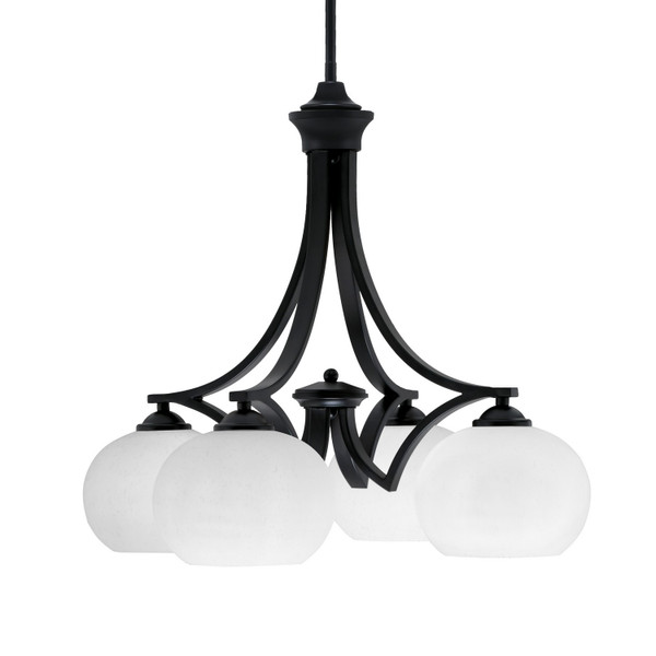 Toltec Lighting - 568-MB-212 - Four Light Chandelier - Zilo - Matte Black