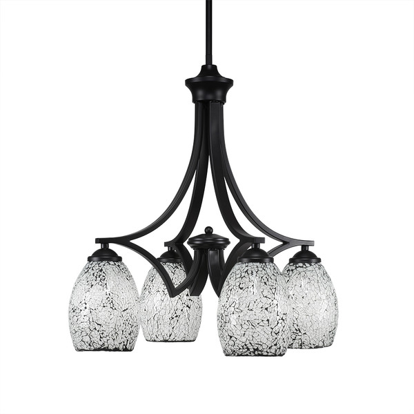 Toltec Lighting - 568-MB-4165 - Four Light Chandelier - Zilo - Matte Black