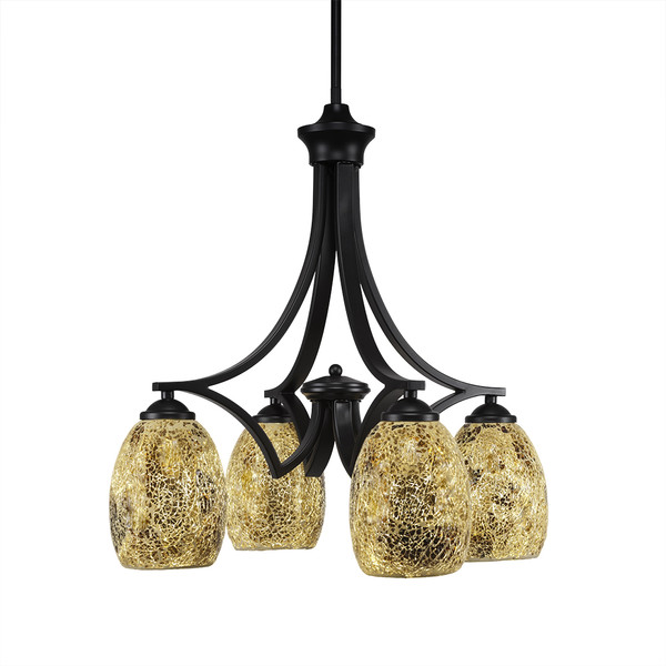 Toltec Lighting - 568-MB-4175 - Four Light Chandelier - Zilo - Matte Black