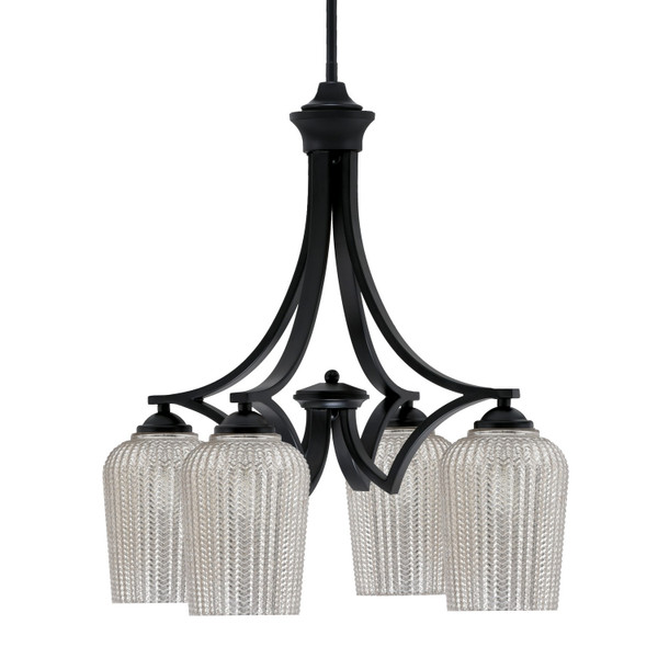 Toltec Lighting - 568-MB-4253 - Four Light Chandelier - Zilo - Matte Black