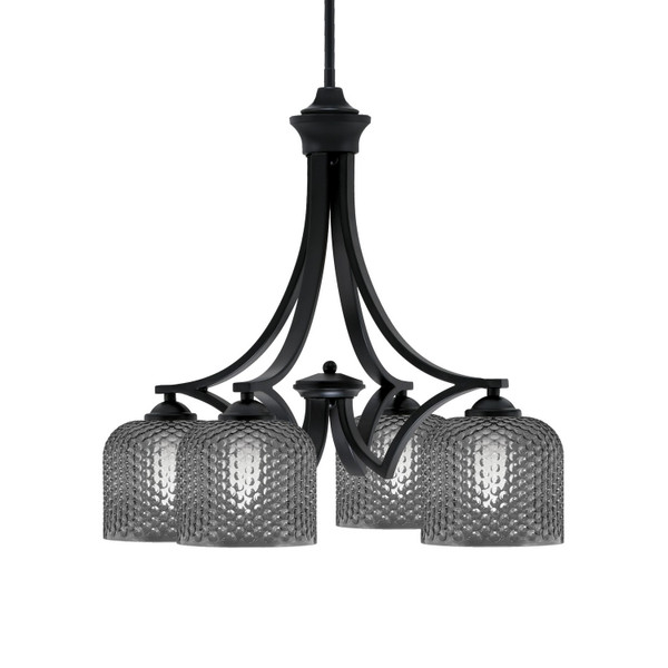 Toltec Lighting - 568-MB-4612 - Four Light Chandelier - Zilo - Matte Black