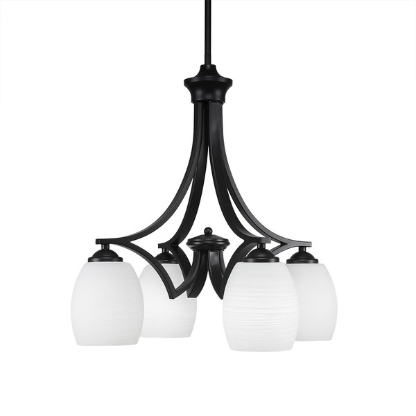 Toltec Lighting - 568-MB-615 - Four Light Chandelier - Zilo - Matte Black