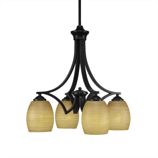 Toltec Lighting - 568-MB-625 - Four Light Chandelier - Zilo - Matte Black