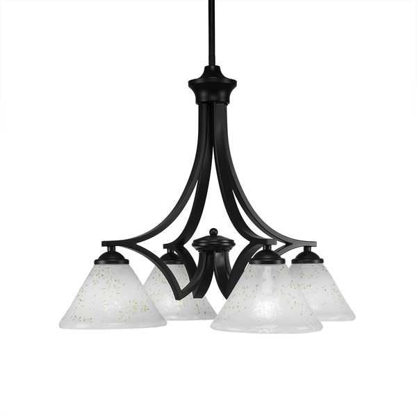 Toltec Lighting - 568-MB-7145 - Four Light Chandelier - Zilo - Matte Black