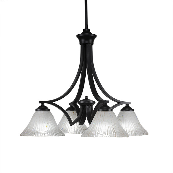 Toltec Lighting - 568-MB-751 - Four Light Chandelier - Zilo - Matte Black