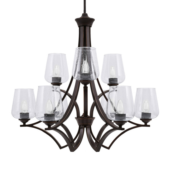 Toltec Lighting - 569-DG-210 - Nine Light Chandelier - Zilo - Dark Granite