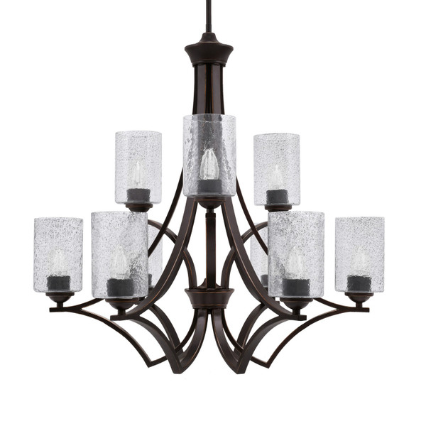 Toltec Lighting - 569-DG-3002 - Nine Light Chandelier - Zilo - Dark Granite