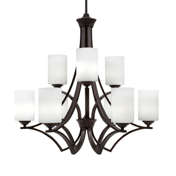 Toltec Lighting - 569-DG-310 - Nine Light Chandelier - Zilo - Dark Granite