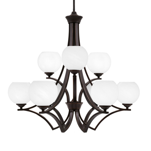 Toltec Lighting - 569-DG-4101 - Nine Light Chandelier - Zilo - Dark Granite