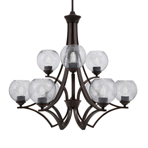 Toltec Lighting - 569-DG-4102 - Nine Light Chandelier - Zilo - Dark Granite