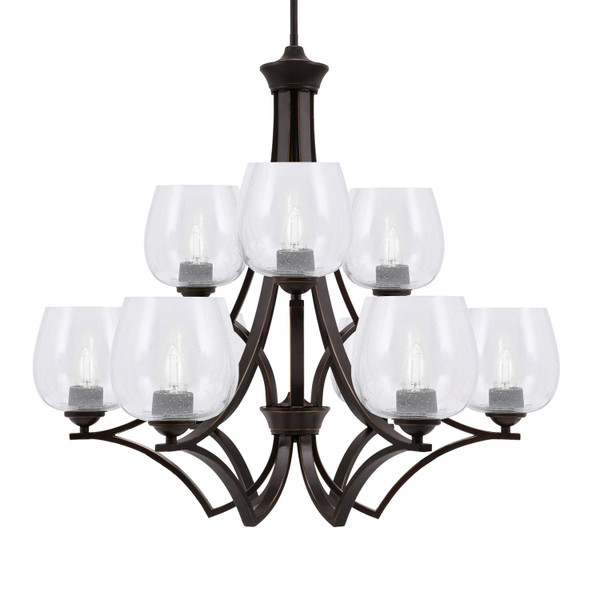 Toltec Lighting - 569-DG-4810 - Nine Light Chandelier - Zilo - Dark Granite