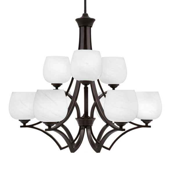 Toltec Lighting - 569-DG-4811 - Nine Light Chandelier - Zilo - Dark Granite