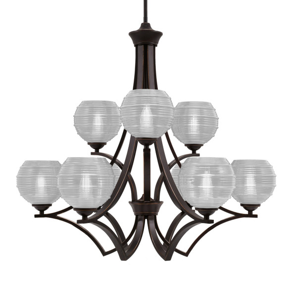 Toltec Lighting - 569-DG-5110 - Nine Light Chandelier - Zilo - Dark Granite