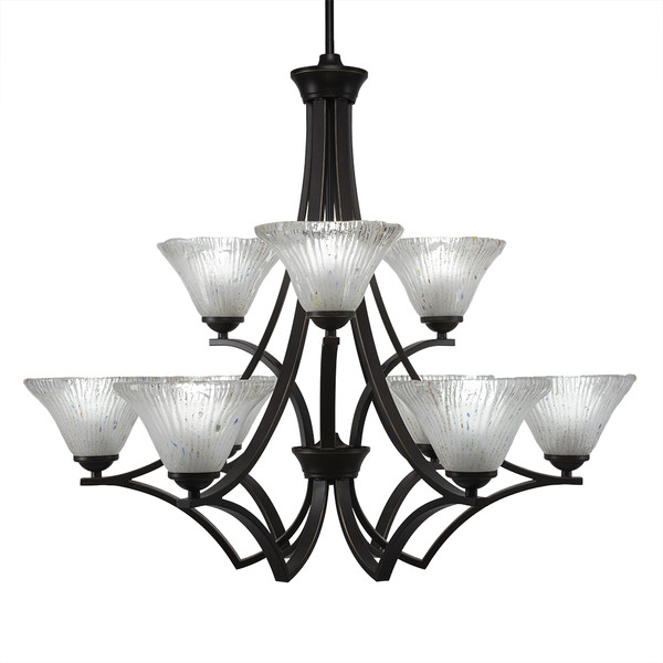 Toltec Lighting - 569-DG-751 - Nine Light Chandelier - Zilo - Dark Granite