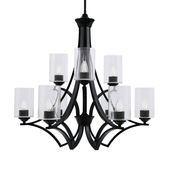 Toltec Lighting - 569-MB-300 - Nine Light Chandelier - Zilo - Matte Black
