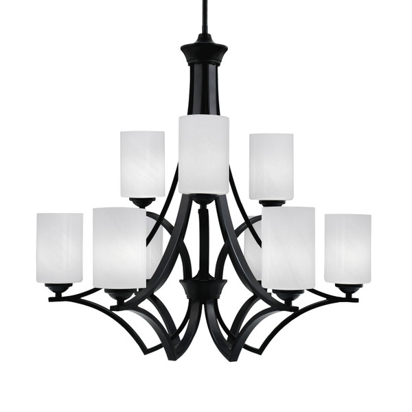 Toltec Lighting - 569-MB-3001 - Nine Light Chandelier - Zilo - Matte Black