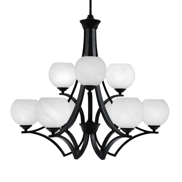 Toltec Lighting - 569-MB-4101 - Nine Light Chandelier - Zilo - Matte Black