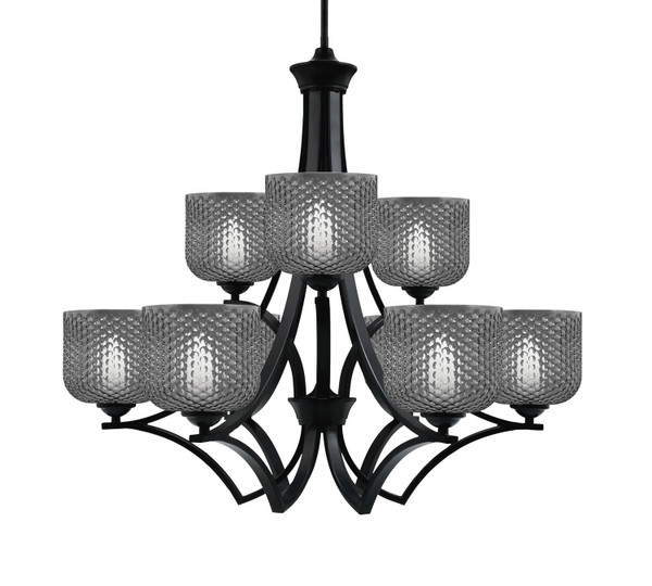 Toltec Lighting - 569-MB-4612 - Nine Light Chandelier - Zilo - Matte Black