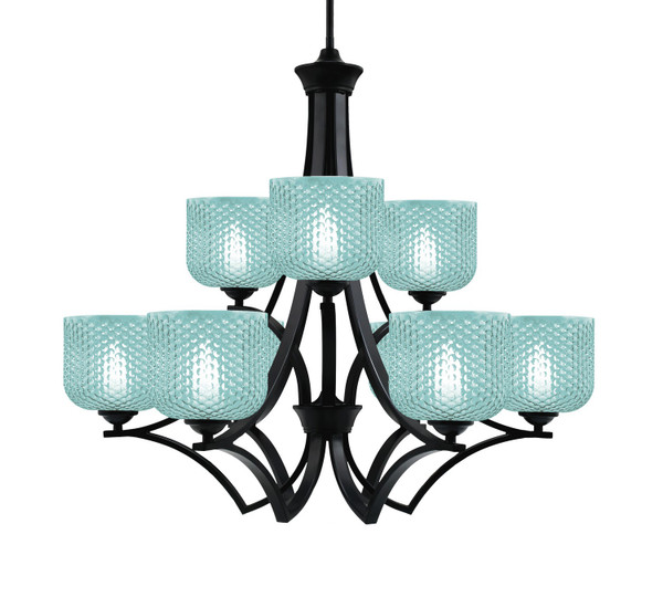 Toltec Lighting - 569-MB-4615 - Nine Light Chandelier - Zilo - Matte Black