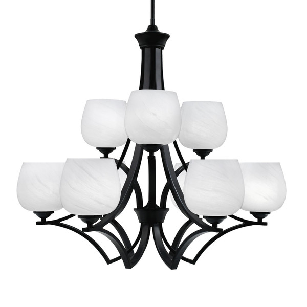 Toltec Lighting - 569-MB-4811 - Nine Light Chandelier - Zilo - Matte Black