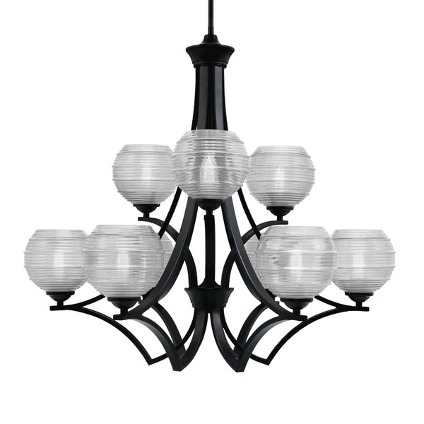 Toltec Lighting - 569-MB-5110 - Nine Light Chandelier - Zilo - Matte Black