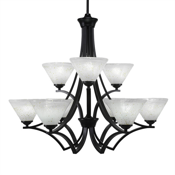 Toltec Lighting - 569-MB-7145 - Nine Light Chandelier - Zilo - Matte Black