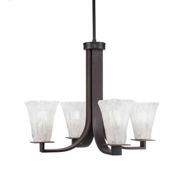 Toltec Lighting - 574-DG-729 - Four Light Chandelier - Apollo - Dark Granite