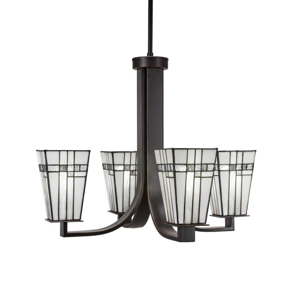 Toltec Lighting - 574-DG-9554 - Four Light Chandelier - Apollo - Dark Granite
