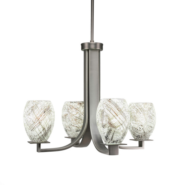 Toltec Lighting - 574-GP-5054 - Four Light Chandelier - Apollo - Graphite