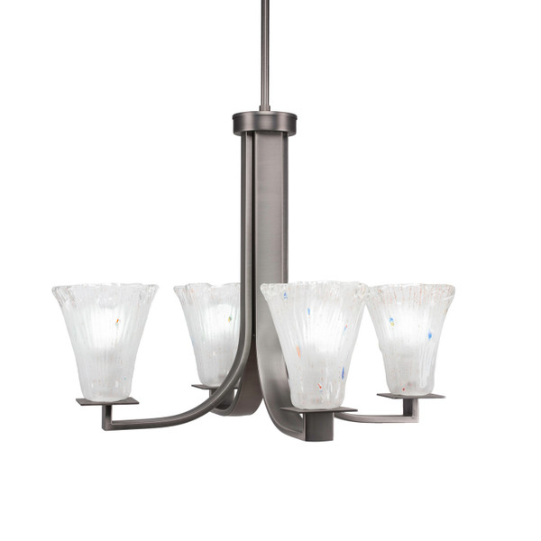 Toltec Lighting - 574-GP-721 - Four Light Chandelier - Apollo - Graphite