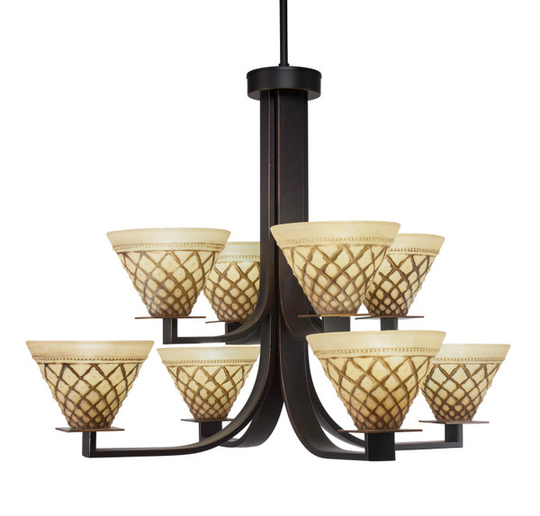 Toltec Lighting - 578-DG-7185 - Eight Light Chandelier - Apollo - Dark Granite