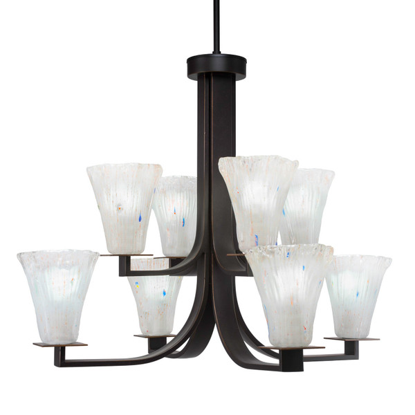 Toltec Lighting - 578-DG-721 - Eight Light Chandelier - Apollo - Dark Granite