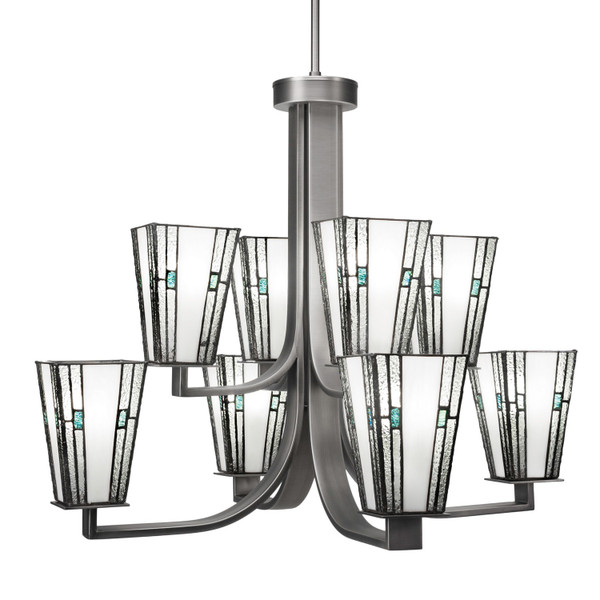 Toltec Lighting - 578-GP-9534 - Eight Light Chandelier - Apollo - Graphite