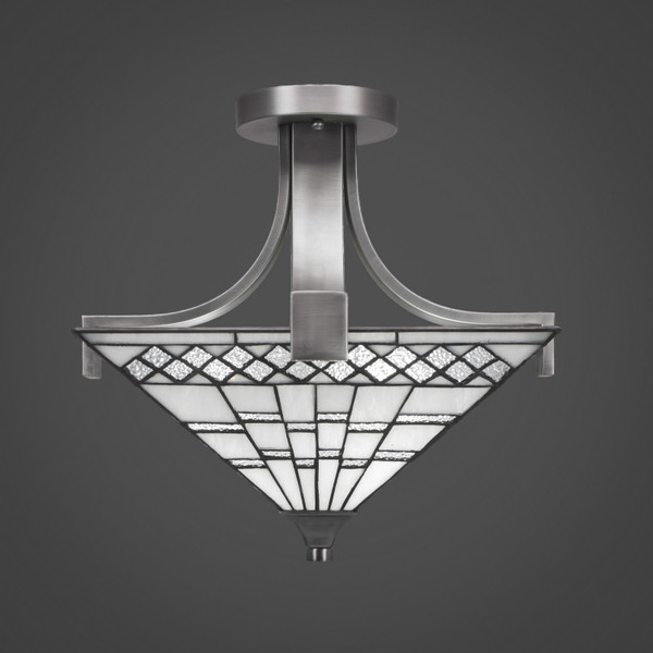 Toltec Lighting - 579-GP-9102 - Two Light Semi-Flush Mount - Apollo - Graphite