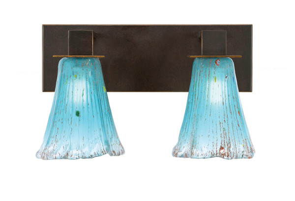 Toltec Lighting - 582-DG-725 - Two Light Bath Bar - Apollo - Dark Granite