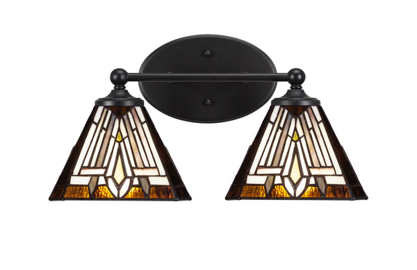 Toltec Lighting - 5912-MB-9596 - Two Light Bathroom Lighting - Capri - Matte Black