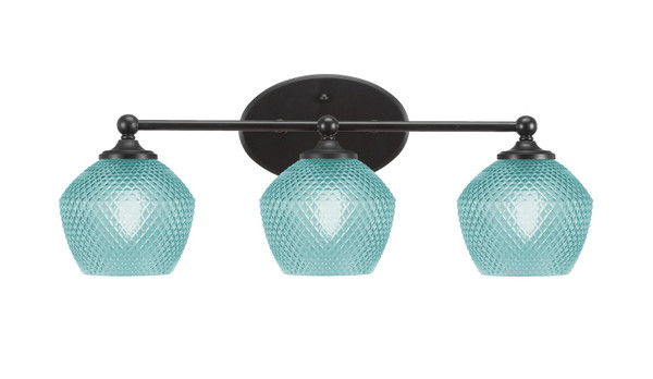 Toltec Lighting - 5913-MB-4625 - Three Light Bath Bar - Capri - Matte Black