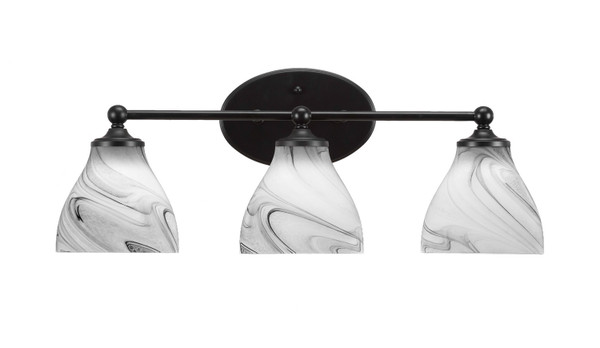 Toltec Lighting - 5913-MB-4769 - Three Light Bath Bar - Capri - Matte Black