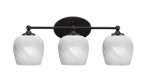 Toltec Lighting - 5913-MB-4811 - Three Light Bath Bar - Capri - Matte Black