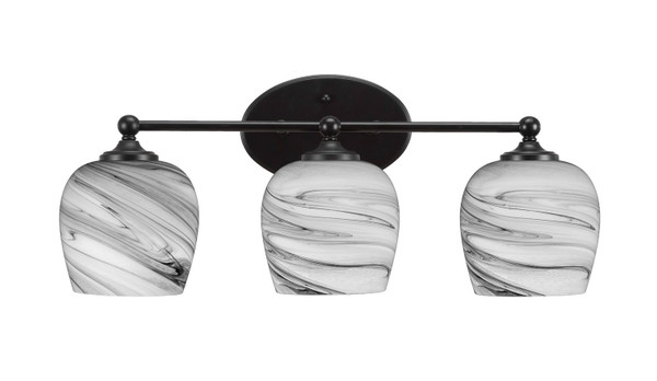 Toltec Lighting - 5913-MB-4819 - Three Light Bath Bar - Capri - Matte Black