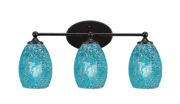 Toltec Lighting - 5913-MB-5055 - Three Light Bath Bar - Capri - Matte Black