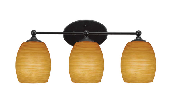 Toltec Lighting - 5913-MB-625 - Three Light Bath Bar - Capri - Matte Black